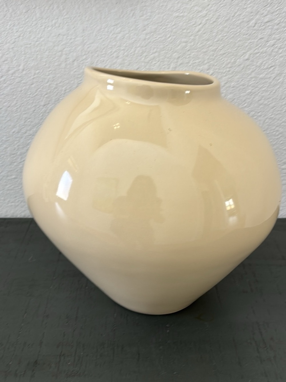 Neutral Ceramic Bulb Vase — Contemporary Home Accent - Picture 3 of 3